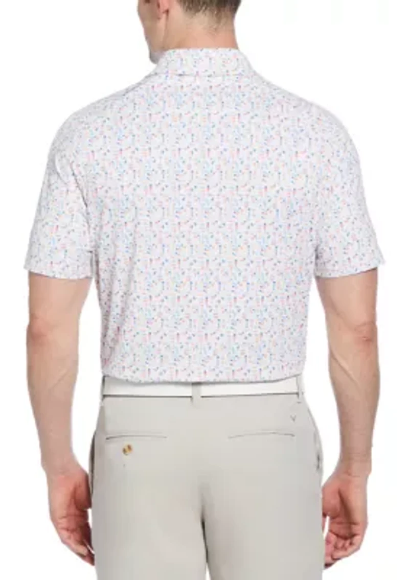 Men's Cocktail Print Short Sleeve Golf Polo Shirt