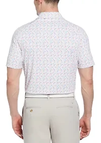 Men's Cocktail Print Short Sleeve Golf Polo Shirt