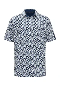 Men's Short Sleeve Layered Floral Polo Shirt