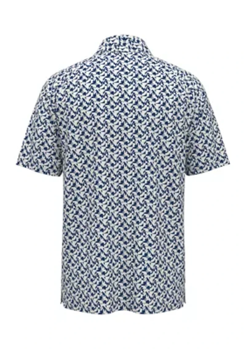Men's Short Sleeve Layered Floral Polo Shirt