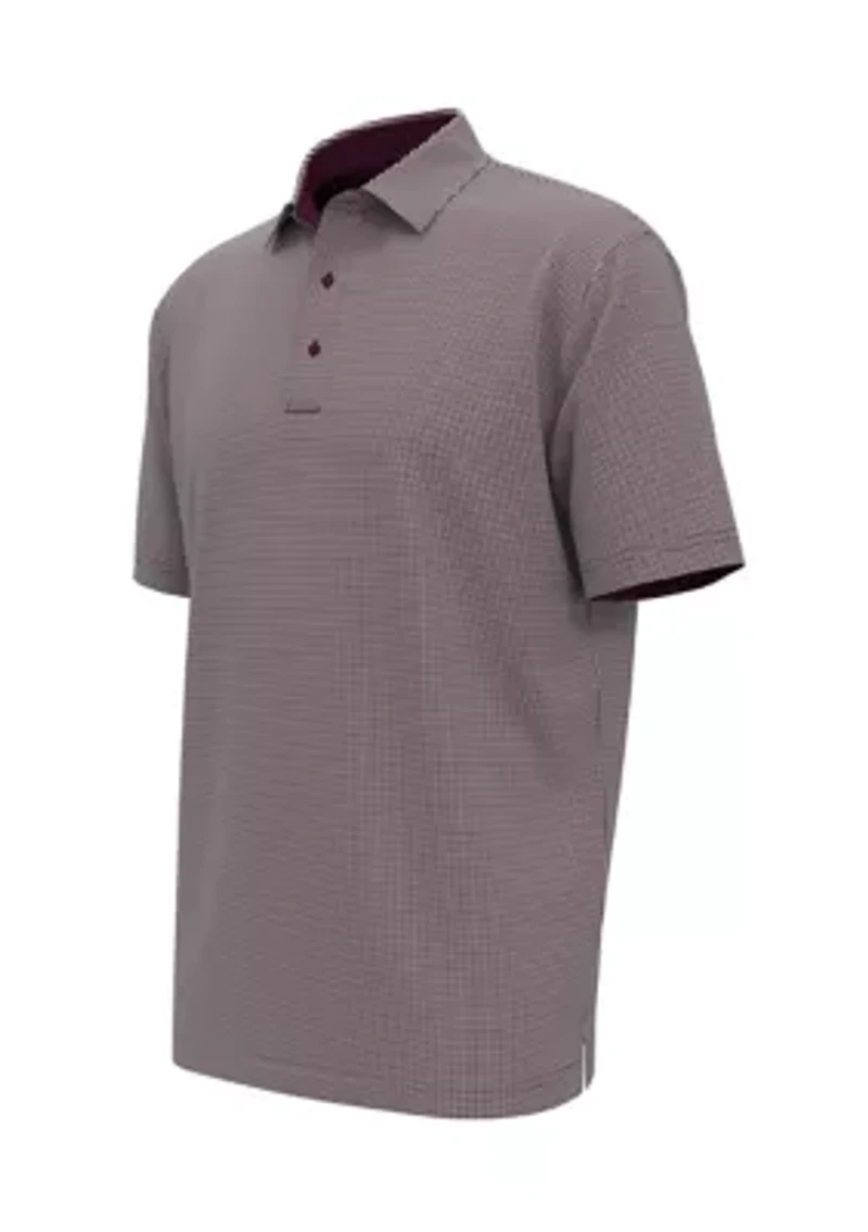 Men's Pro Spin Gingham Printed Polo Shirt