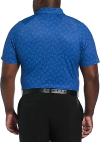 Big & Tall Allover Chevron Printed Short Sleeve Golf Polo Shirt