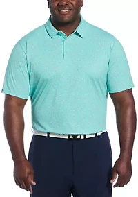 Big & Tall Micro Floral Print Short Sleeve Golf Polo Shirt
