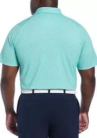 Big & Tall Micro Floral Print Short Sleeve Golf Polo Shirt