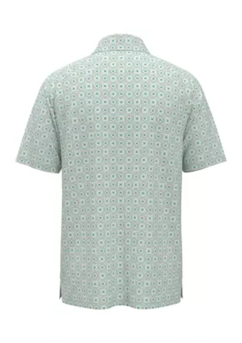 Big & Tall Golf Foulard Print Short Sleeve Polo Shirt