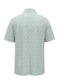 Big & Tall Golf Foulard Print Short Sleeve Polo Shirt