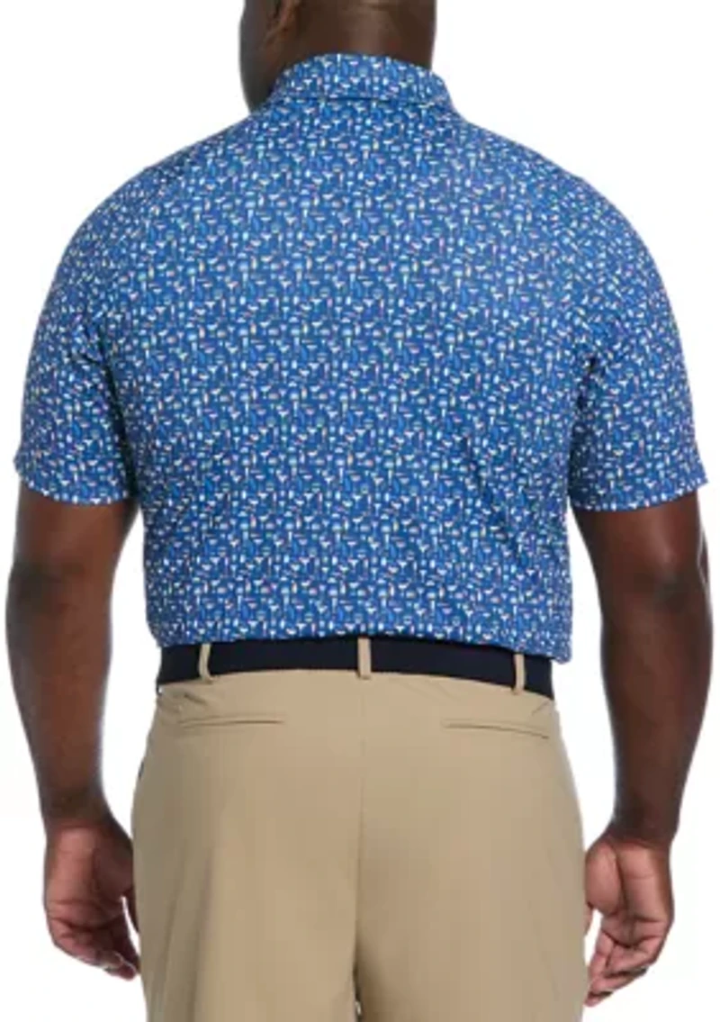 Big & Tall Cocktail Print Short Sleeve Golf Polo Shirt