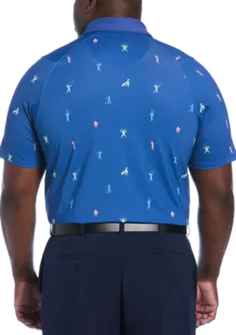 Big & Tall Time Lapse Print Short Sleeve Golf Polo Shirt