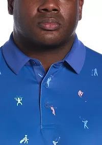 Big & Tall Time Lapse Print Short Sleeve Golf Polo Shirt