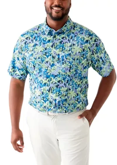 Big & Tall Sunrise Confetti Print Short Sleeve Golf Polo Shirt