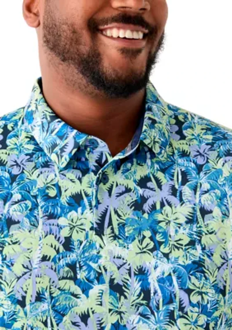 Big & Tall Sunrise Confetti Print Short Sleeve Golf Polo Shirt