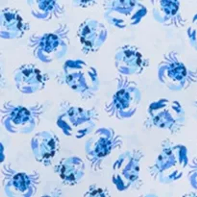 Big & Tall Crab Print Short Sleeve Golf Polo Shirt