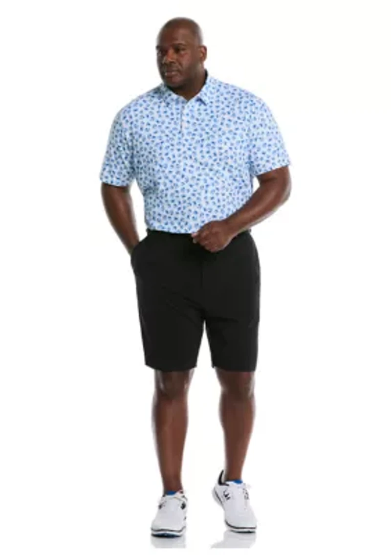 Big & Tall Crab Print Short Sleeve Golf Polo Shirt