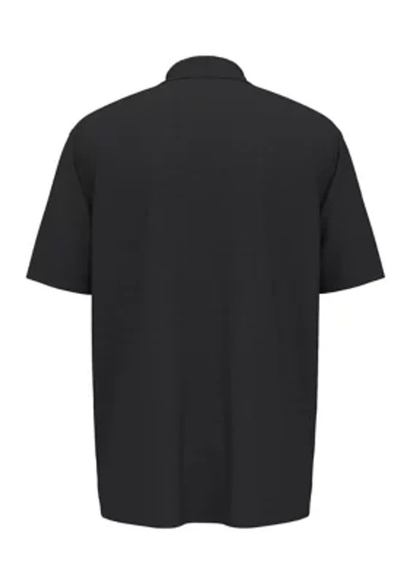 Big & Tall Short Sleeve Chevron Textured Polo Shirt
