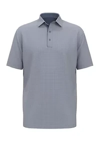 Big & Tall Allover Gingham Printed Short Sleeve Golf Polo Shirt