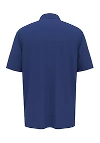 Big & Tall Allover Gingham Printed Short Sleeve Golf Polo Shirt