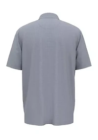 Big & Tall Allover Gingham Printed Short Sleeve Golf Polo Shirt