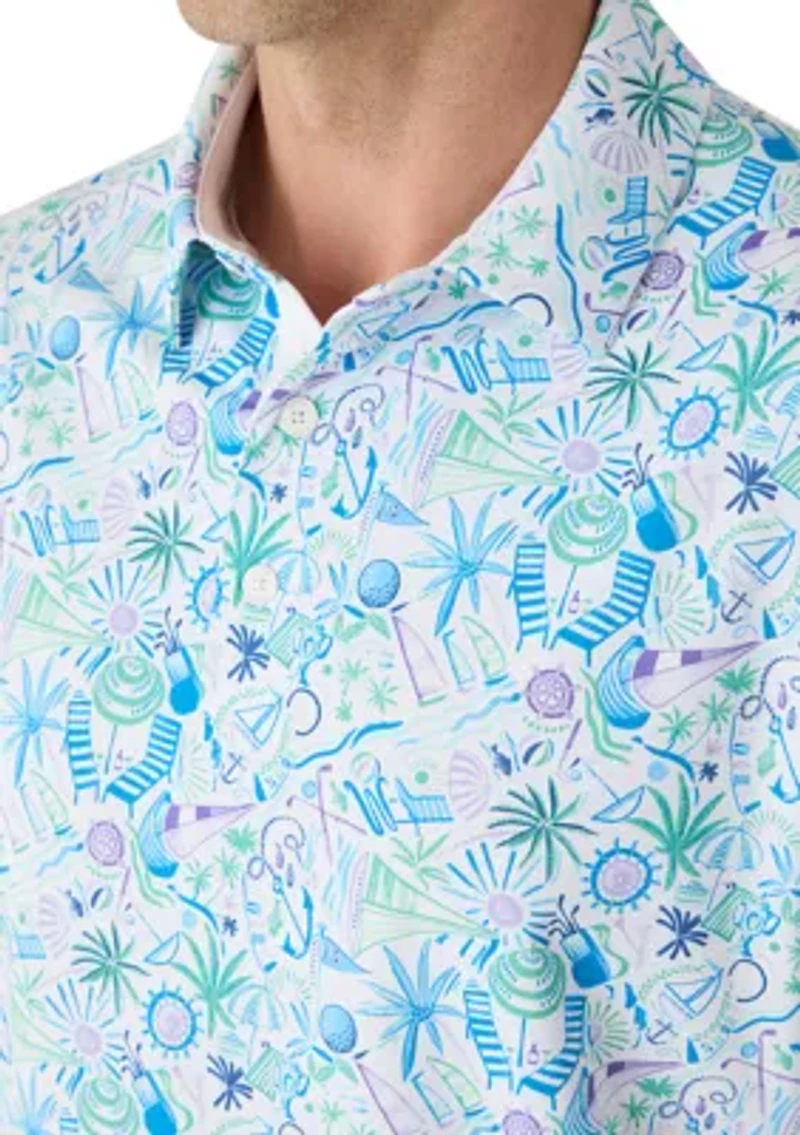 Men's Short Sleeve Nautical Print Shirt