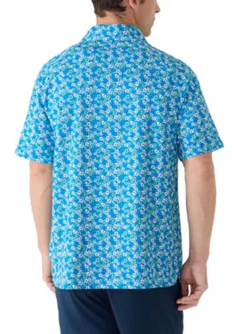 Men's Short Sleeve Hibiscus Print Shirt