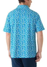 Men's Short Sleeve Hibiscus Print Shirt