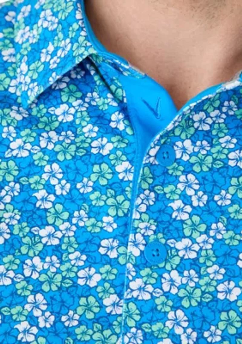 Men's Short Sleeve Hibiscus Print Shirt