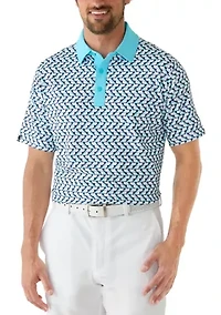 Men's Geometric Print Polo Shirt