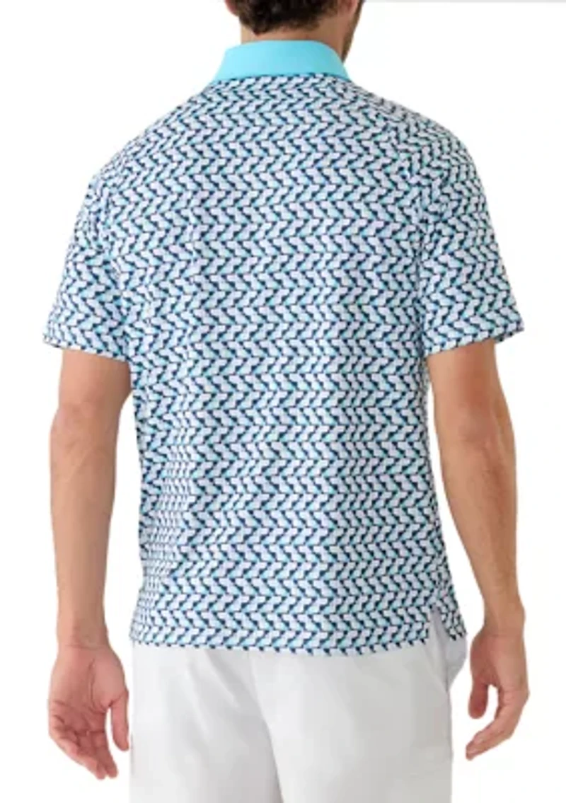 Men's Geometric Print Polo Shirt
