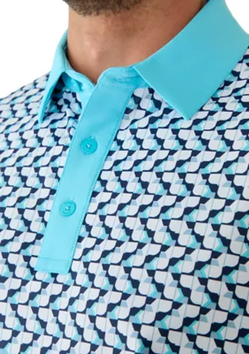 Men's Geometric Print Polo Shirt