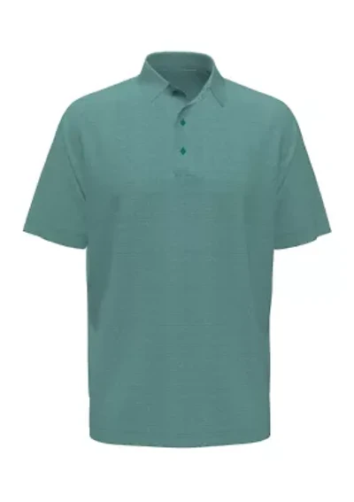 Men's Short Sleeve Heathered Jaquard Golf Polo Shirt