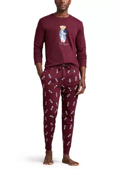 Men's Long Sleeve Crewneck Shirt and Pajama Pants Set