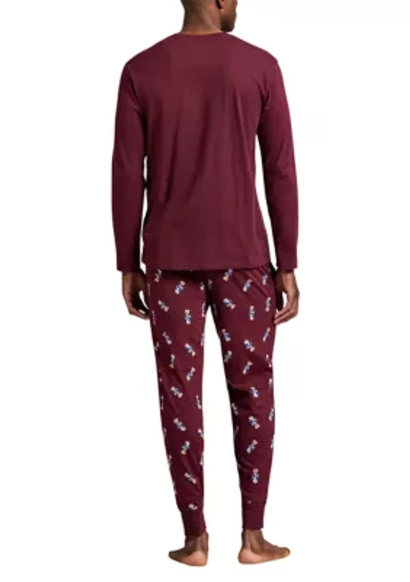 Men's Long Sleeve Crewneck Shirt and Pajama Pants Set