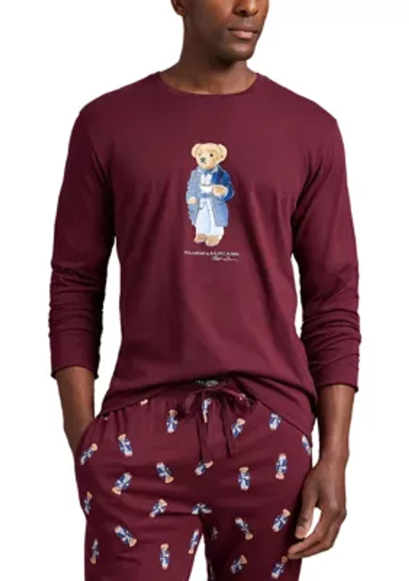 Men's Long Sleeve Crewneck Shirt and Pajama Pants Set