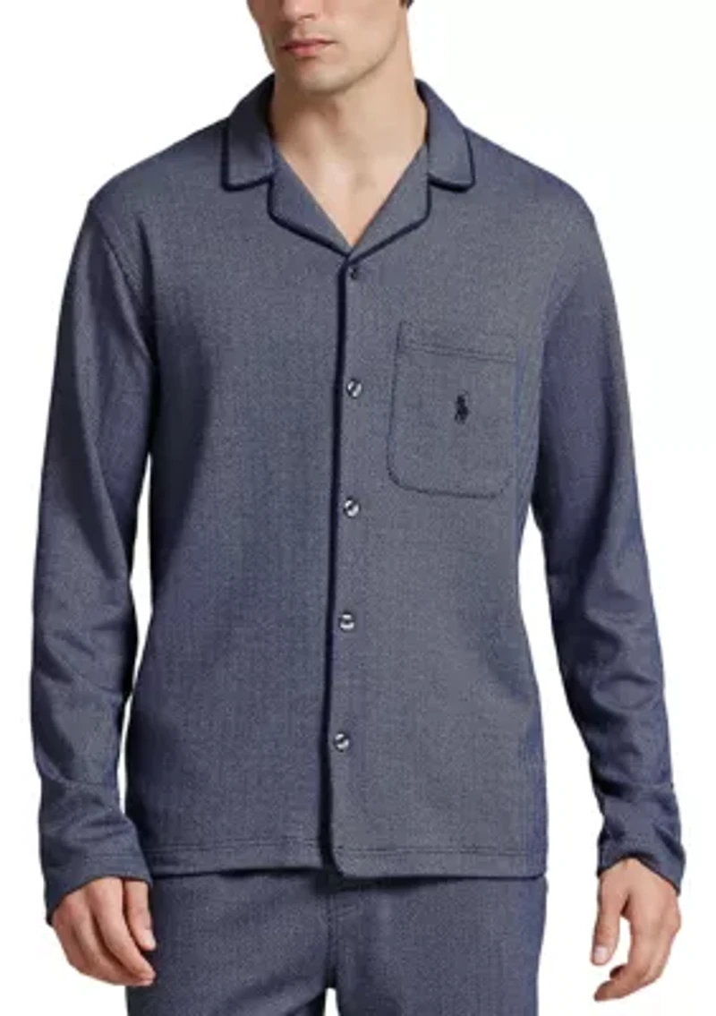 Herringbone Long Sleeve Pajama Top