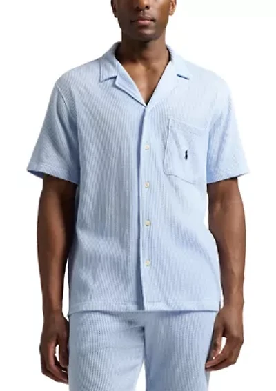 Knit Seersucker Pajama Shirt