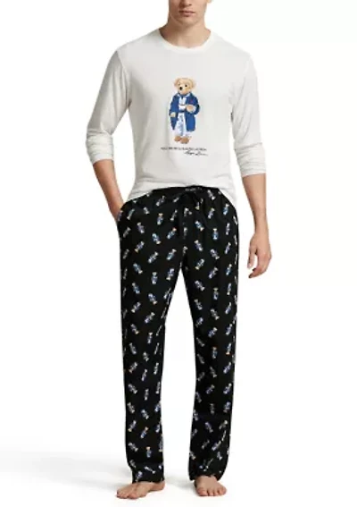 Men's Long Sleeve Crewneck Shirt and Pajama Pants Set