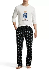 Men's Long Sleeve Crewneck Shirt and Pajama Pants Set