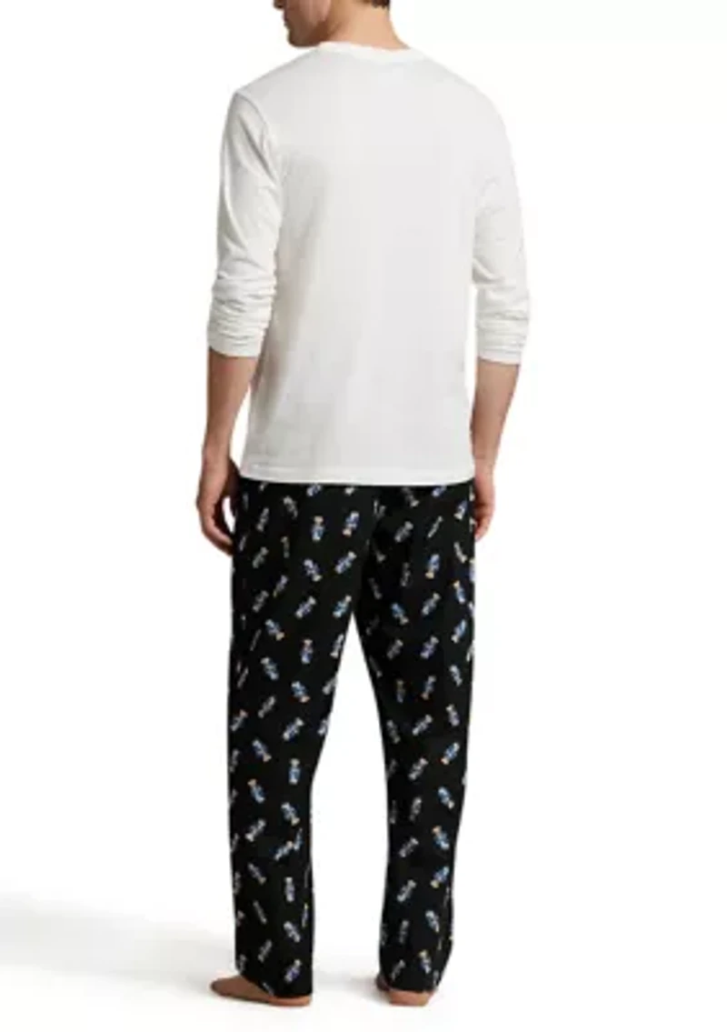 Men's Long Sleeve Crewneck Shirt and Pajama Pants Set