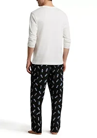 Men's Long Sleeve Crewneck Shirt and Pajama Pants Set