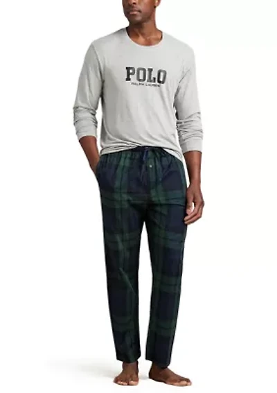 Men's Long Sleeve Crewneck Shirt and Pajama Pants Set