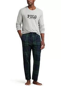 Men's Long Sleeve Crewneck Shirt and Pajama Pants Set