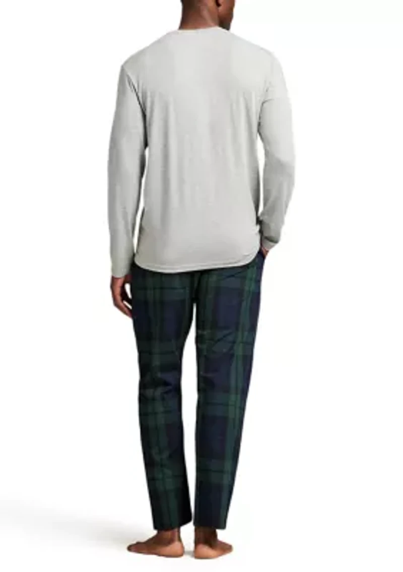 Men's Long Sleeve Crewneck Shirt and Pajama Pants Set