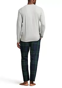 Men's Long Sleeve Crewneck Shirt and Pajama Pants Set