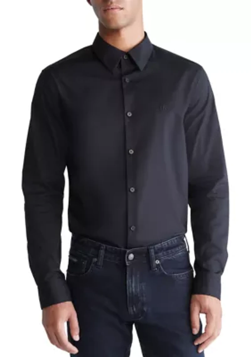 Men's Stretch Cotton Slim Button Down Shirt