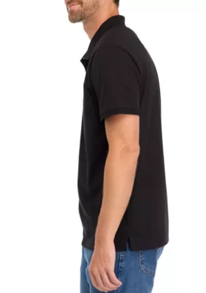 Smooth Cotton Monogram Logo Polo Shirt