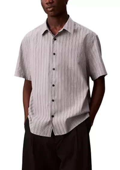 Textured Cotton Stripe Easy Shirt