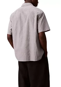 Textured Cotton Stripe Easy Shirt