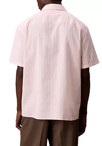 Textured Cotton Stripe Easy Shirt