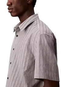 Textured Cotton Stripe Easy Shirt