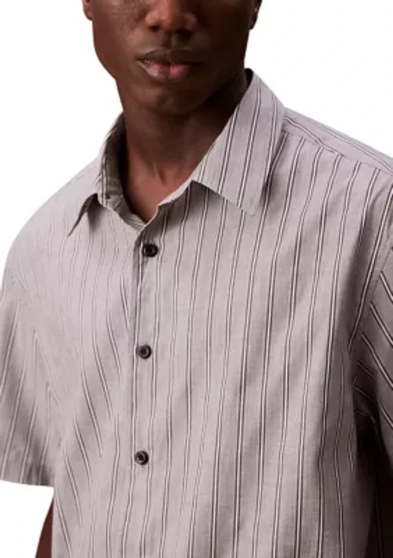 Textured Cotton Stripe Easy Shirt