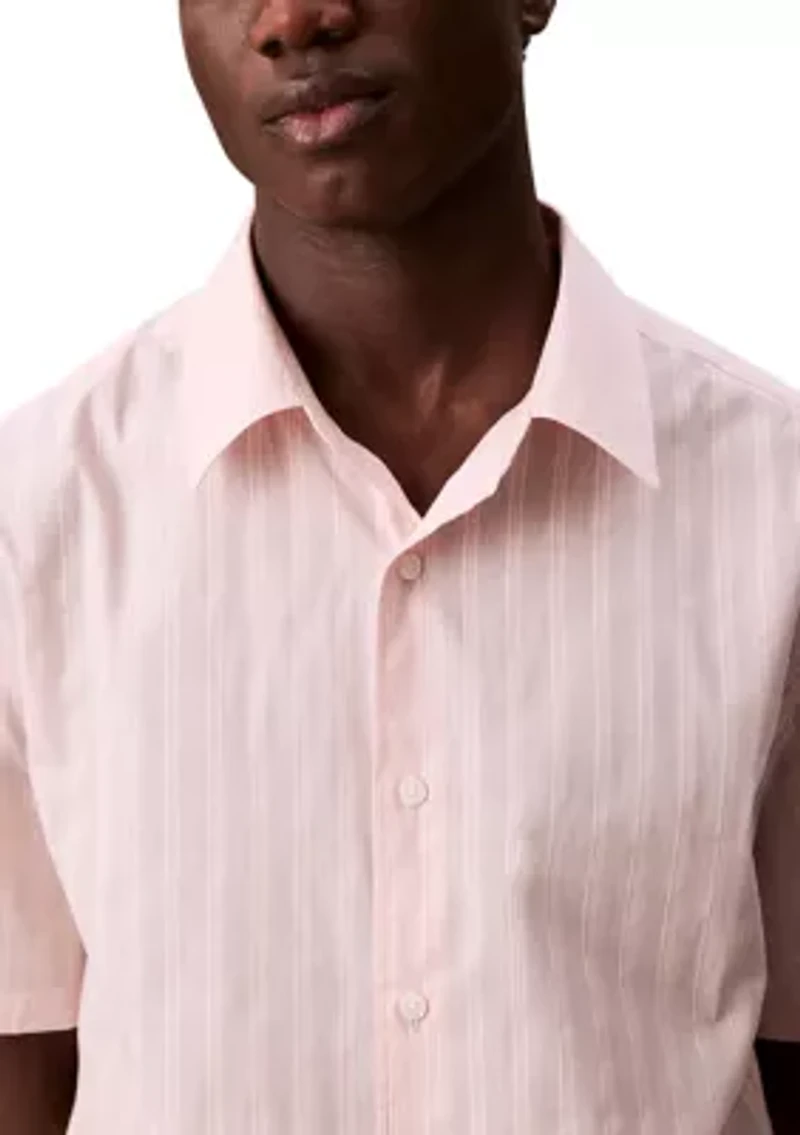 Textured Cotton Stripe Easy Shirt